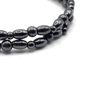 Double Strand Hematite Ankle Bracelet Magnetic 9in
